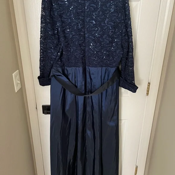 Alex Evenings Blue Lace Maxi Dress - Picture 3 of 4